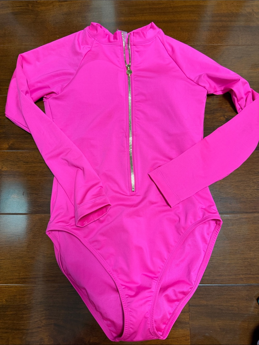 Lilly Pulitzer Hot Pink Long-Sleeve Zip Front One-Piece Swimsuit